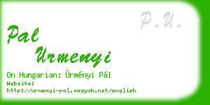 pal urmenyi business card